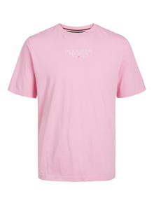 Jack & Jones Logotipas Apskritas kaklas Marškinėliai -Prism Pink - 12217167