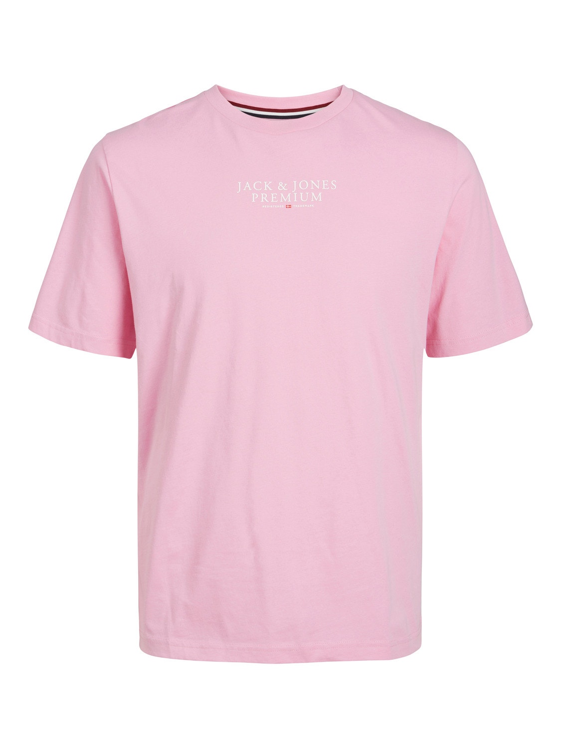 Jack & Jones Logo Ümmargune kaelus T-särk -Prism Pink - 12217167