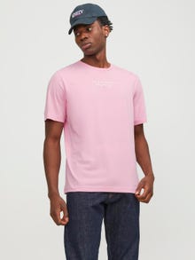 Jack & Jones Nyomott mintás Környak Trikó -Prism Pink - 12217167