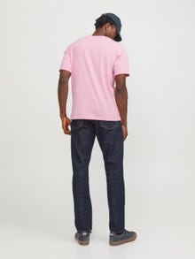 Jack & Jones Logotipas Apskritas kaklas Marškinėliai -Prism Pink - 12217167
