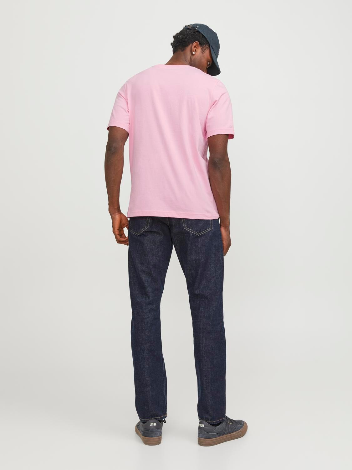 Jack & Jones Logotyp Rundringning T-shirt -Prism Pink - 12217167