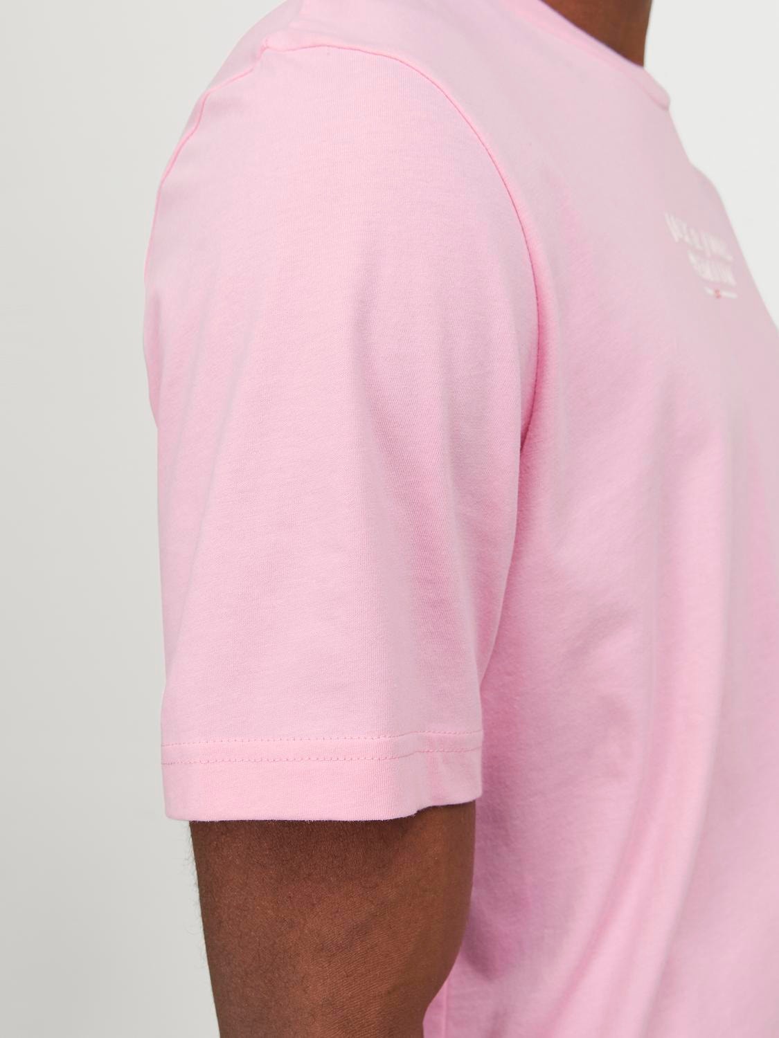 Jack & Jones Z logo Okrągły dekolt T-shirt -Prism Pink - 12217167