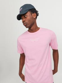 Jack & Jones Logo Crew neck T-shirt -Prism Pink - 12217167