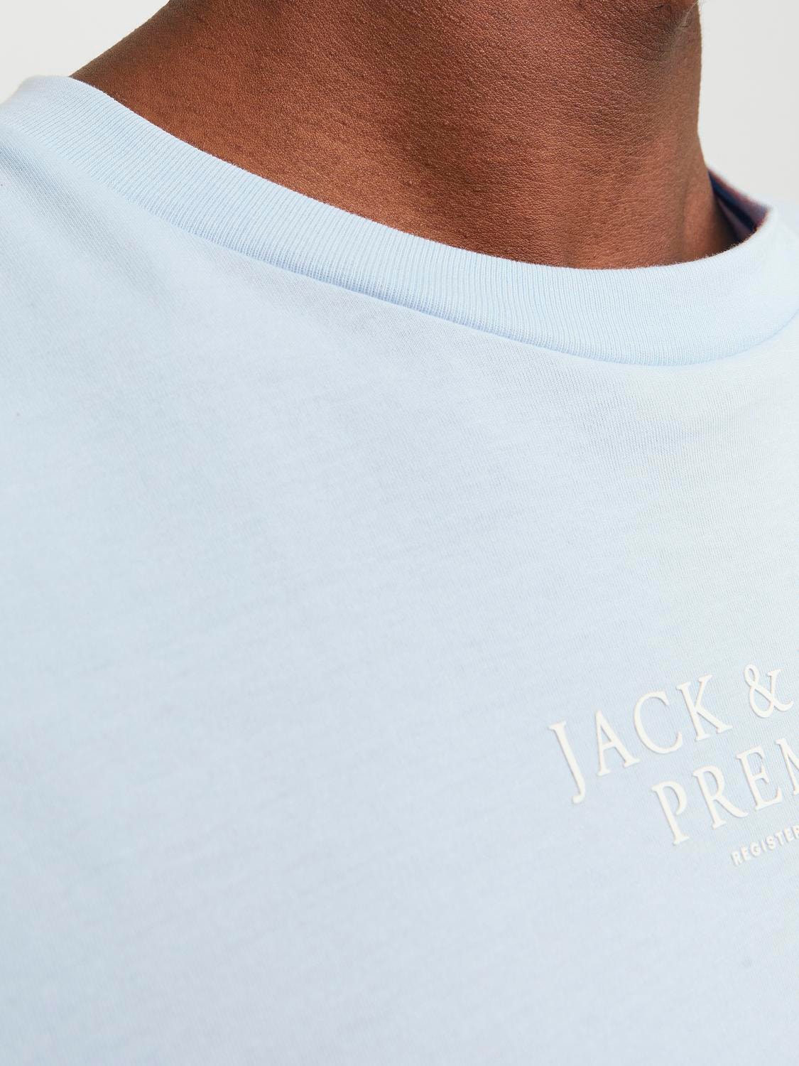 Jack & Jones Logo Pyöreä pääntie T-paita -Skyway - 12217167