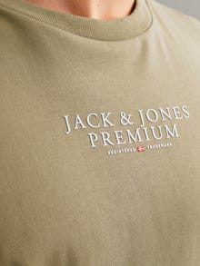 Jack & Jones Logo Ümmargune kaelus T-särk -Aloe - 12217167
