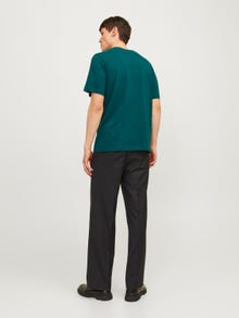 Jack & Jones Logo Ümmargune kaelus T-särk -Deep Teal - 12217167