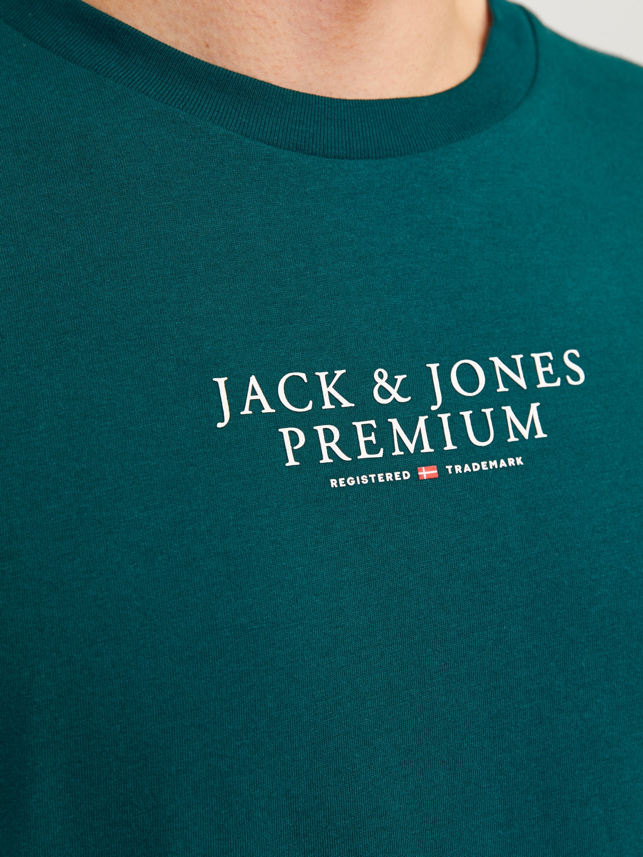 Jack & Jones Logo Rundhals T-shirt -Deep Teal - 12217167