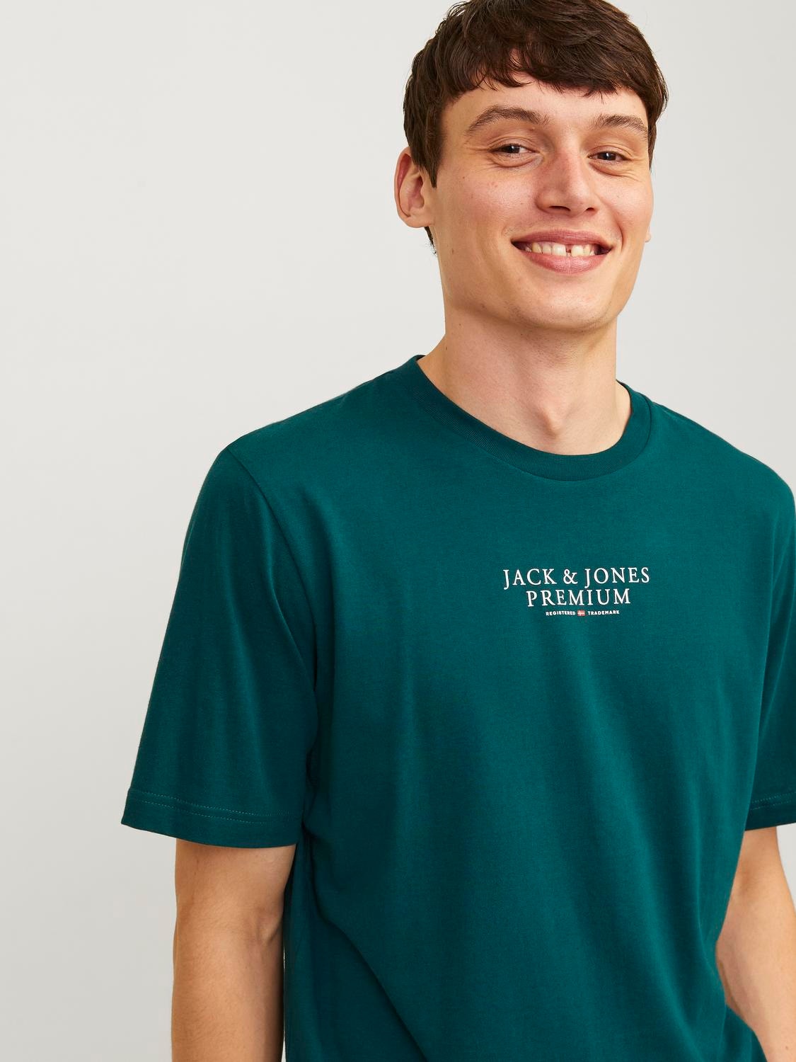 Jack & Jones Logo Pyöreä pääntie T-paita -Deep Teal - 12217167