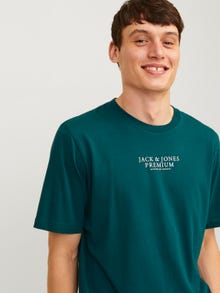 Jack & Jones Logotipas Apskritas kaklas Marškinėliai -Deep Teal - 12217167