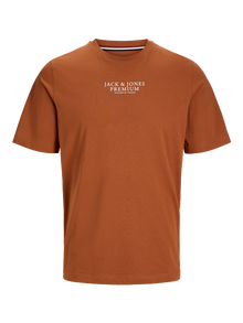 Jack & Jones Logo Pyöreä pääntie T-paita -Mocha Bisque - 12217167