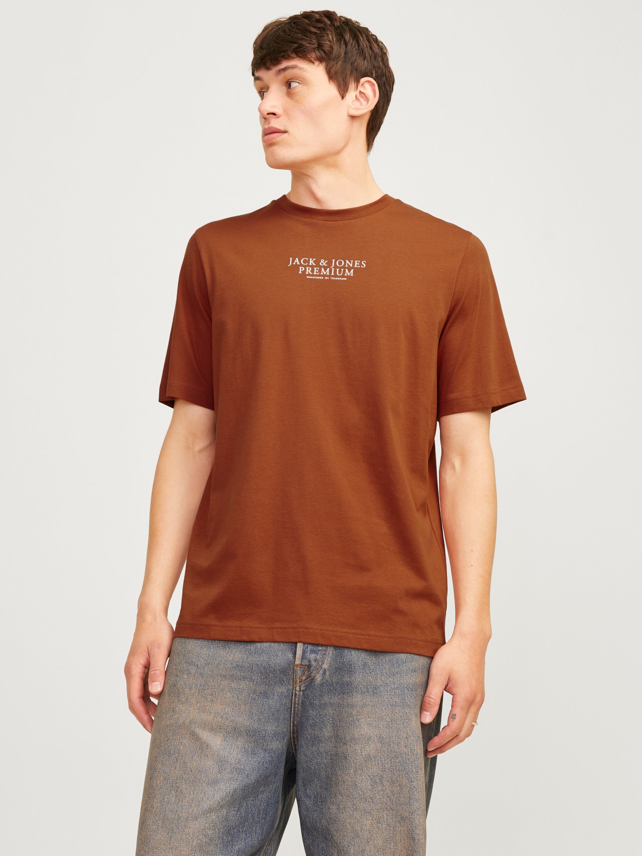 Jack & Jones Camiseta Logotipo Cuello redondo -Mocha Bisque - 12217167