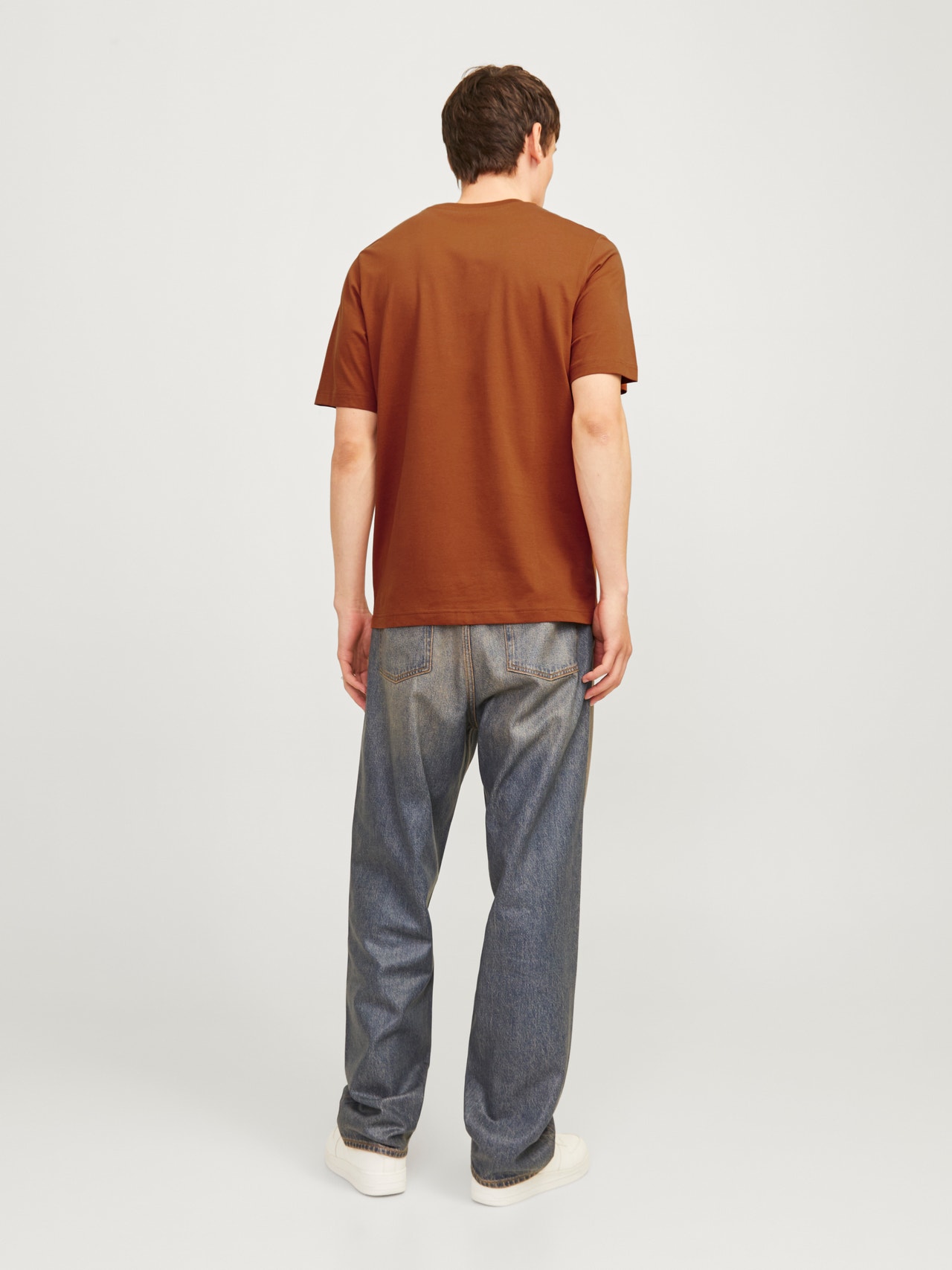 Jack & Jones Nyomott mintás Környak Trikó -Mocha Bisque - 12217167