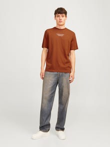 Jack & Jones Logo Pyöreä pääntie T-paita -Mocha Bisque - 12217167