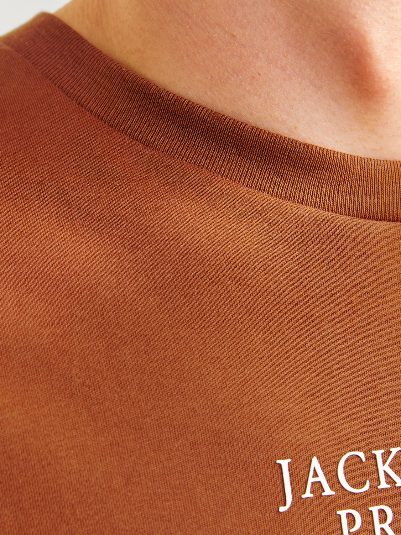 Jack & Jones Logotipas Apskritas kaklas Marškinėliai -Mocha Bisque - 12217167