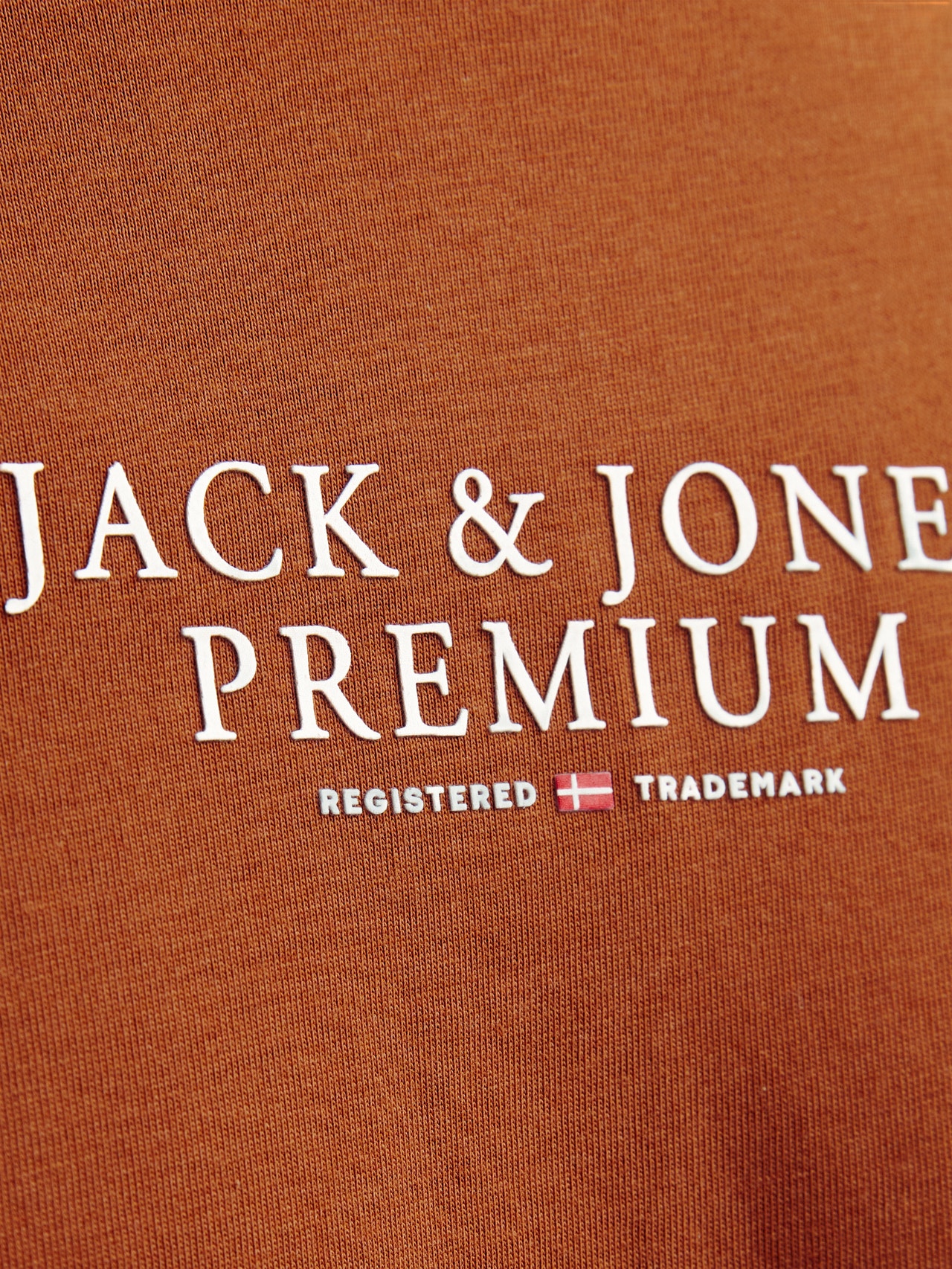 Jack & Jones Logo Ümmargune kaelus T-särk -Mocha Bisque - 12217167