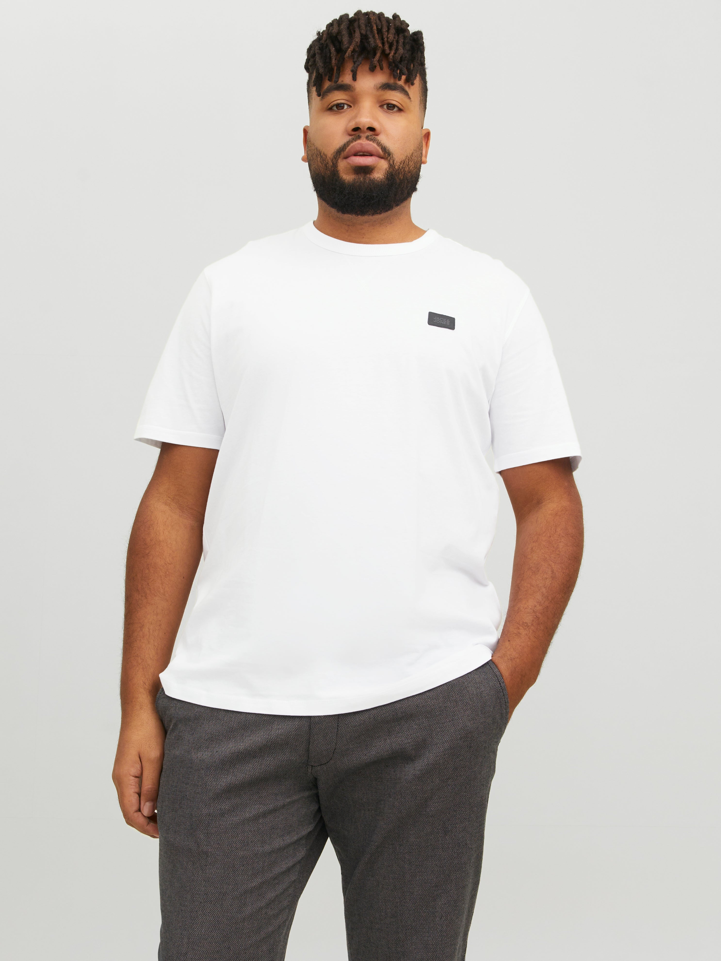 Plus size plain store white t shirt