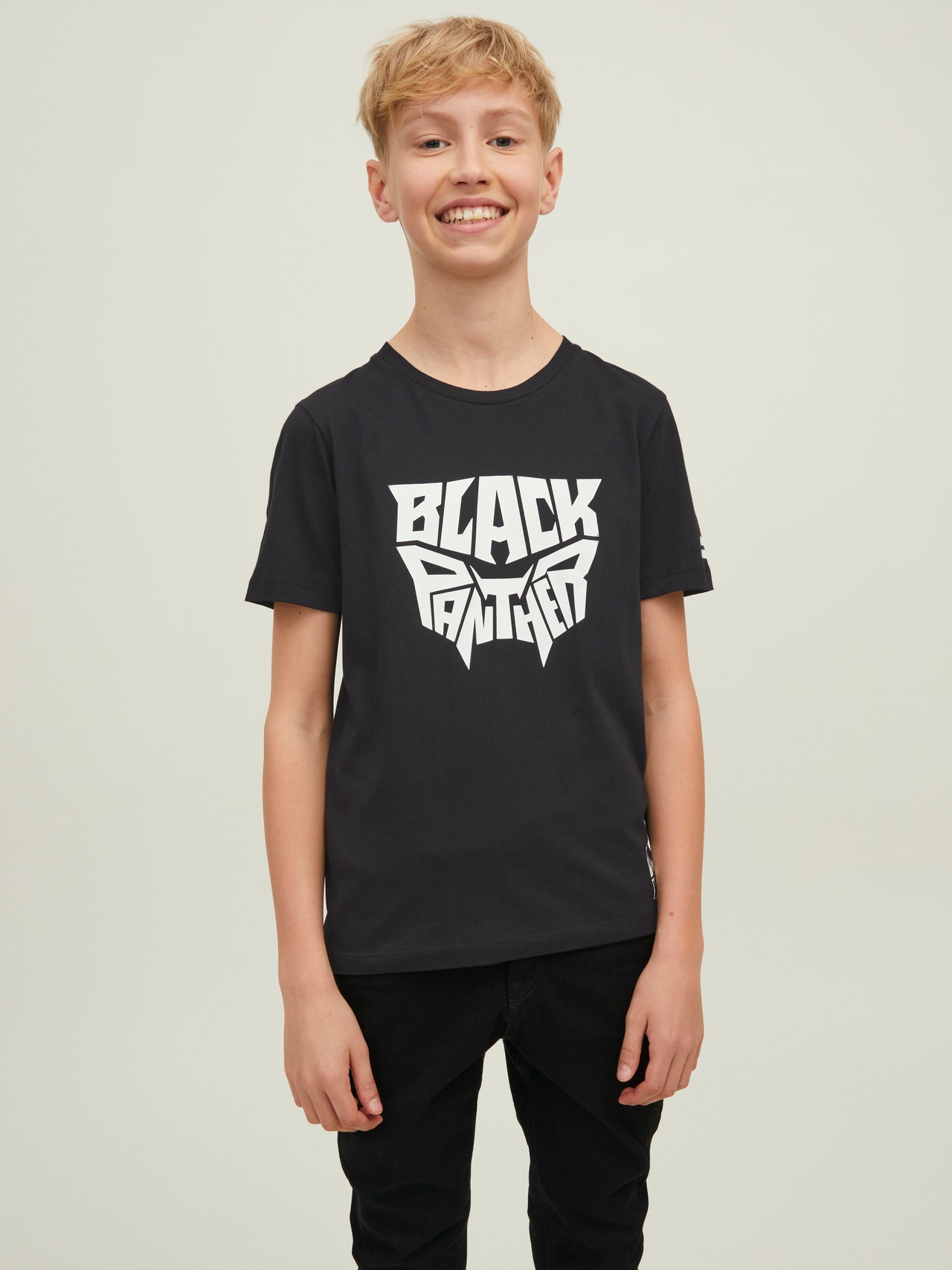 Jack & Jones Printed T-shirt For boys -Black - 12217772