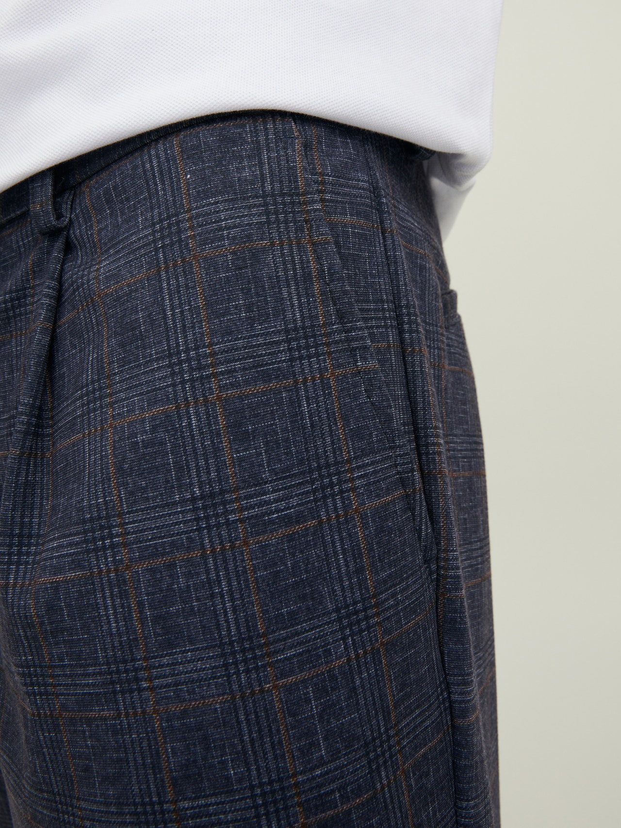 Jack & Jones Wide Fit Plátěné kalhoty Chino -Navy Blazer - 12217809