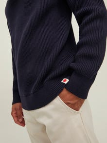 Jack & Jones RDD Enfärgat Stickad tröja med halv dragkedja -Navy Blazer - 12217870