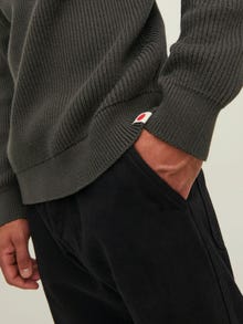 Jack & Jones RDD Enfärgat Stickad tröja med halv dragkedja -Peat - 12217870