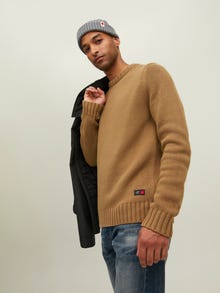 Jack & Jones RDD Plain Crew Neck Jumper -Otter - 12217878