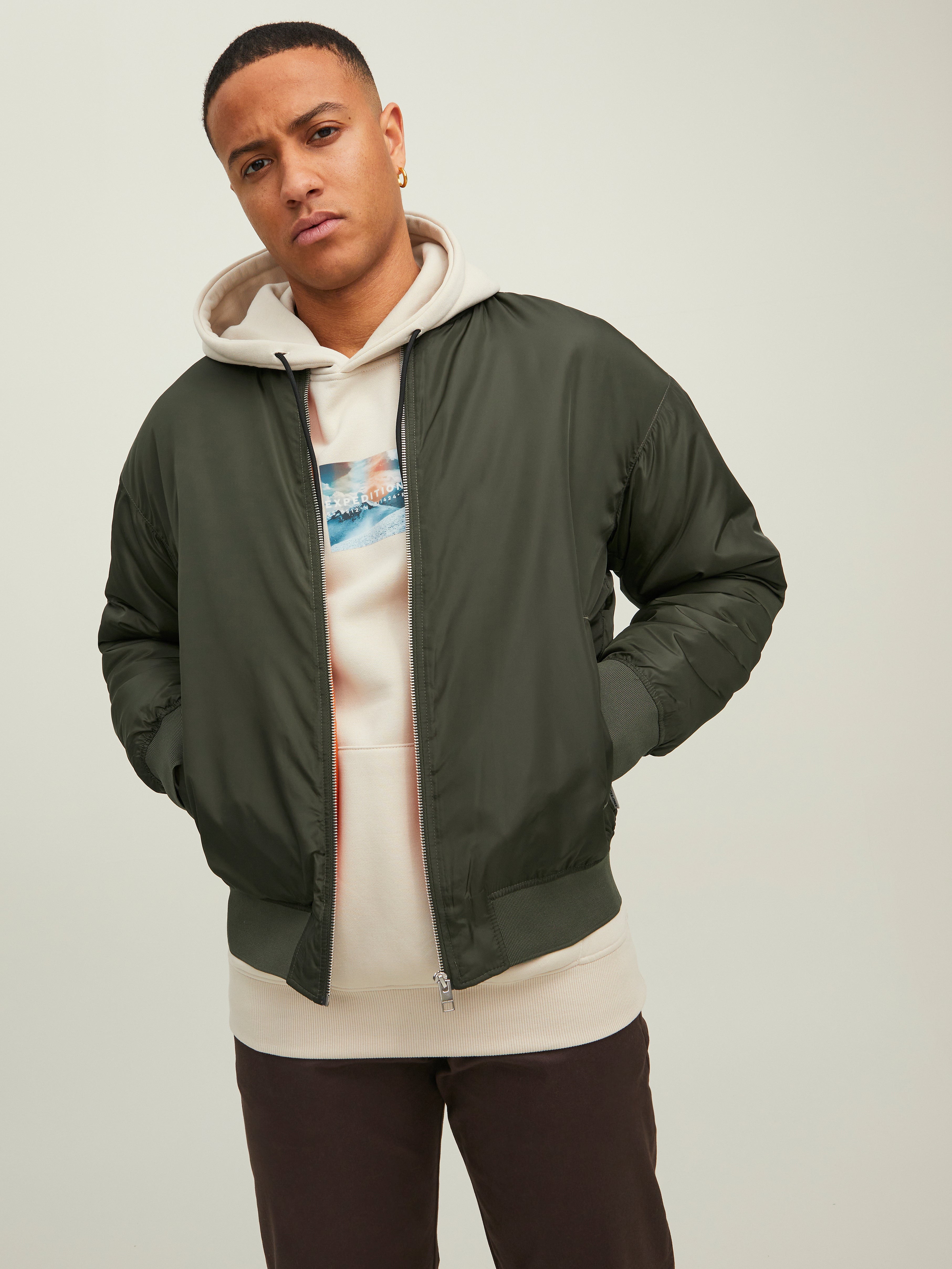 green white bomber jacket