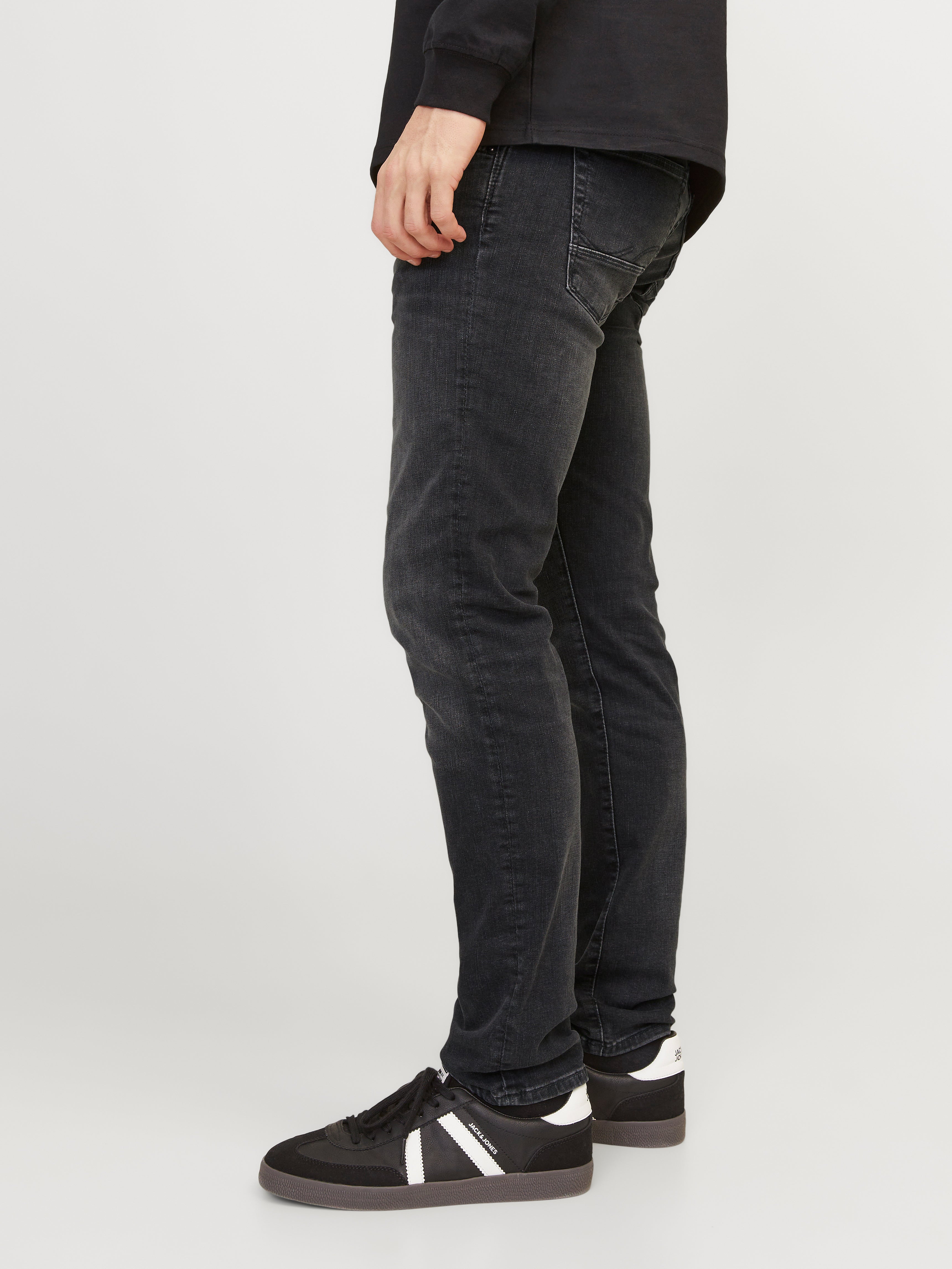 JACK & JONES Jean Slim JJIGLENN JJFOX – Coupe Ajustée, Délavé Pierre, Look Moderne Et Confortable