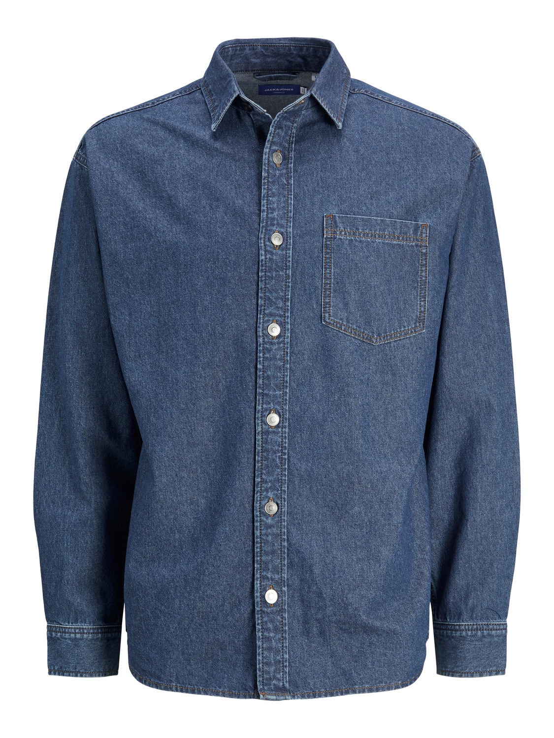 Jack & Jones Regular Fit Avslappnad skjorta -Dark Blue Denim - 12217980