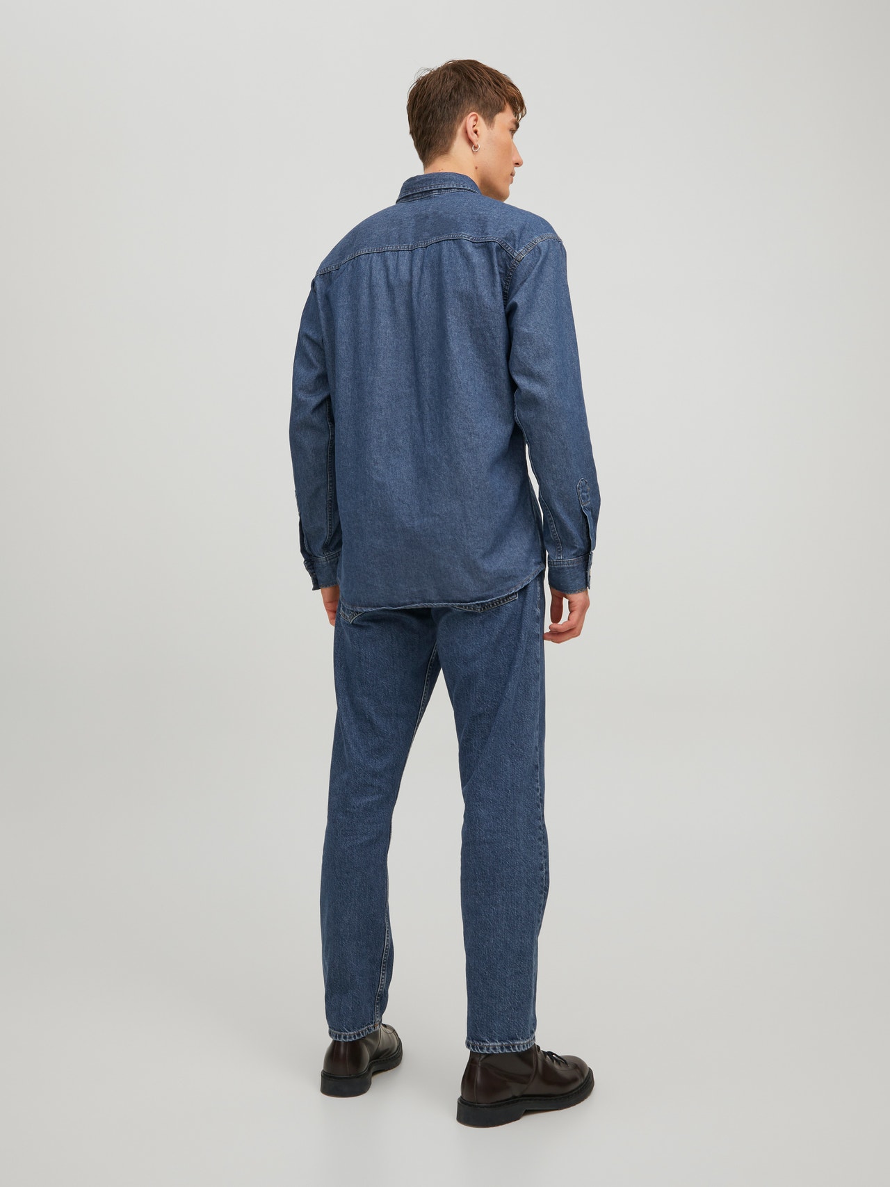 Jack & Jones Regular Fit Volnočasová košile -Dark Blue Denim - 12217980