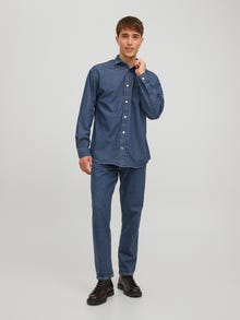 Jack & Jones Regular Fit Volnočasová košile -Dark Blue Denim - 12217980