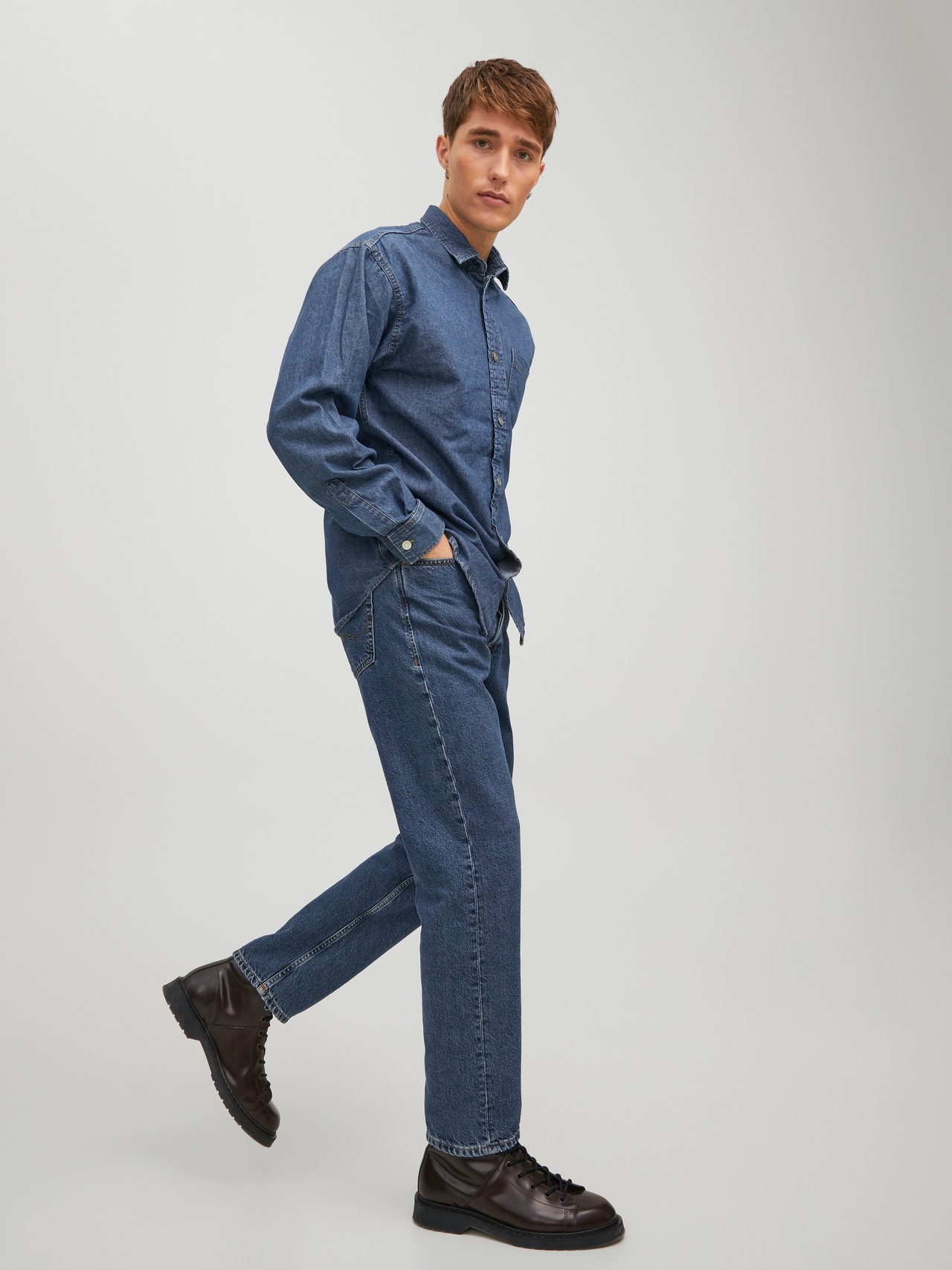 Jack & Jones Regular Fit Neformalus marškiniai -Dark Blue Denim - 12217980