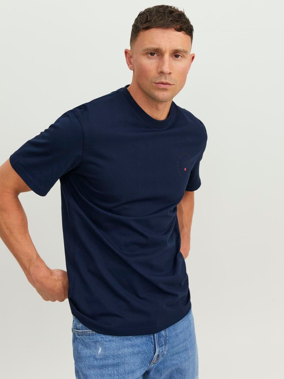Jack & Jones Logo Crew neck T-shirt -Navy Blazer - 12218237