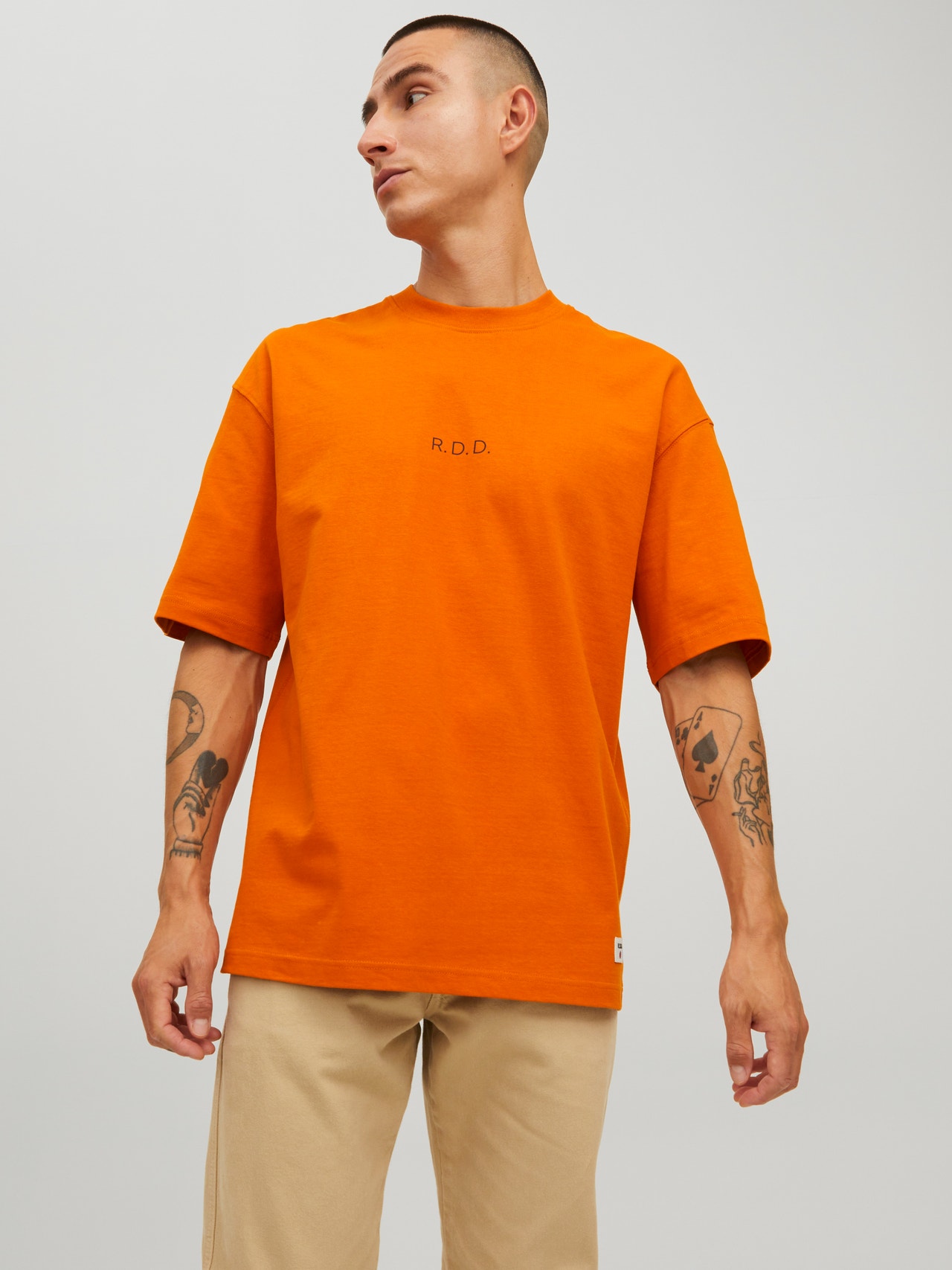 RDD Logo Crew Neck T-shirt, Dark Orange