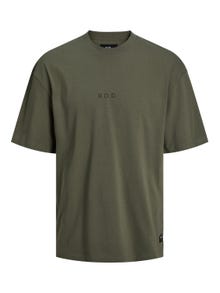 Jack & Jones RDD Logo Crew neck T-shirt -Dusty Olive - 12218239
