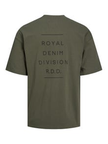 Jack & Jones RDD Logo O-hals T-skjorte -Dusty Olive - 12218239