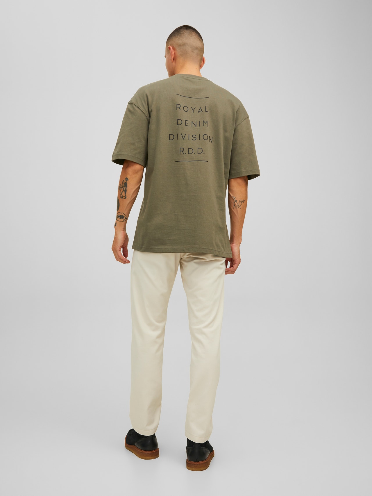 Jack & Jones RDD Logo O-hals T-skjorte -Dusty Olive - 12218239