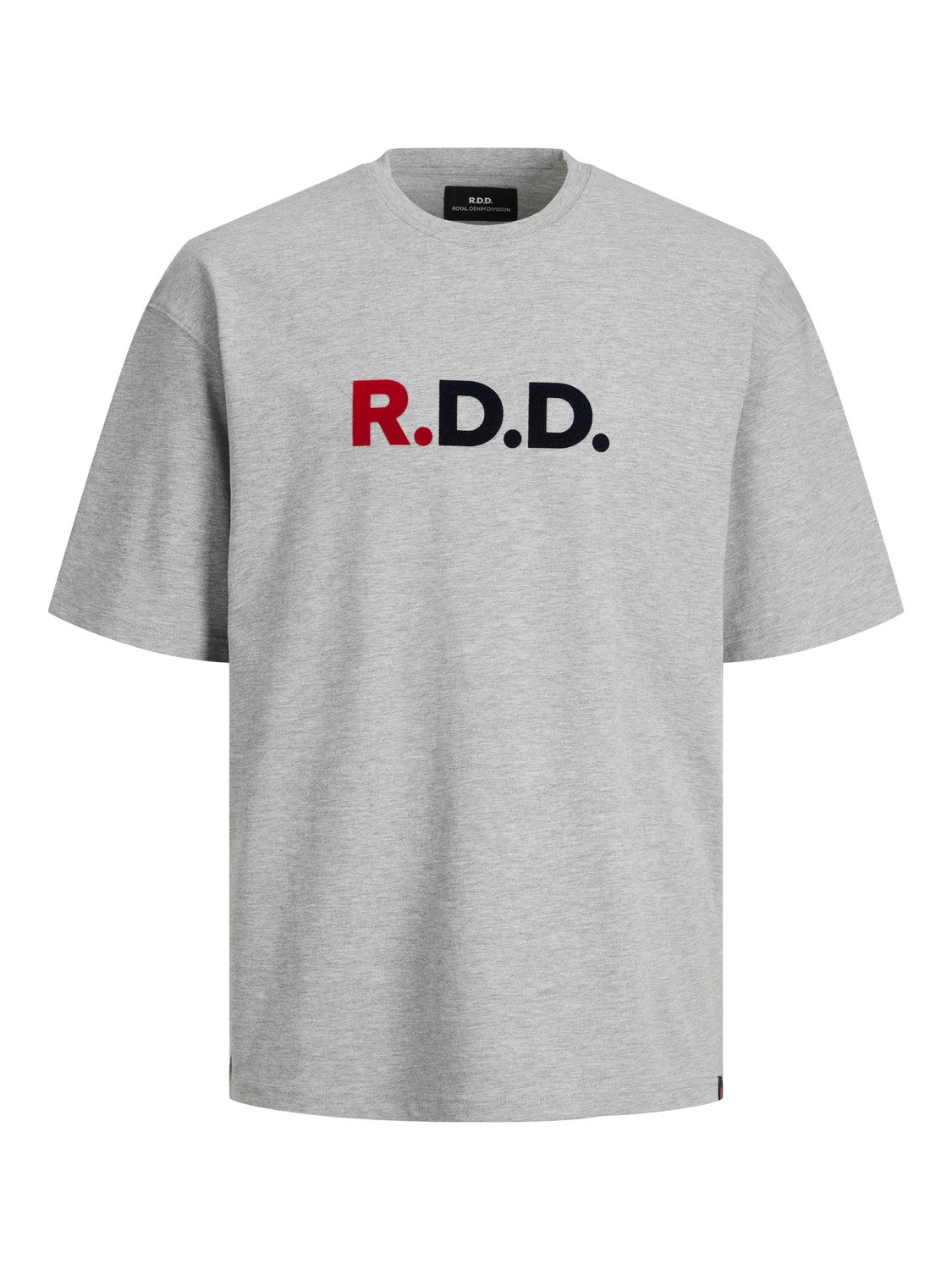 Jack & Jones RDD Logo O-hals T-skjorte -Light Grey Melange - 12218239