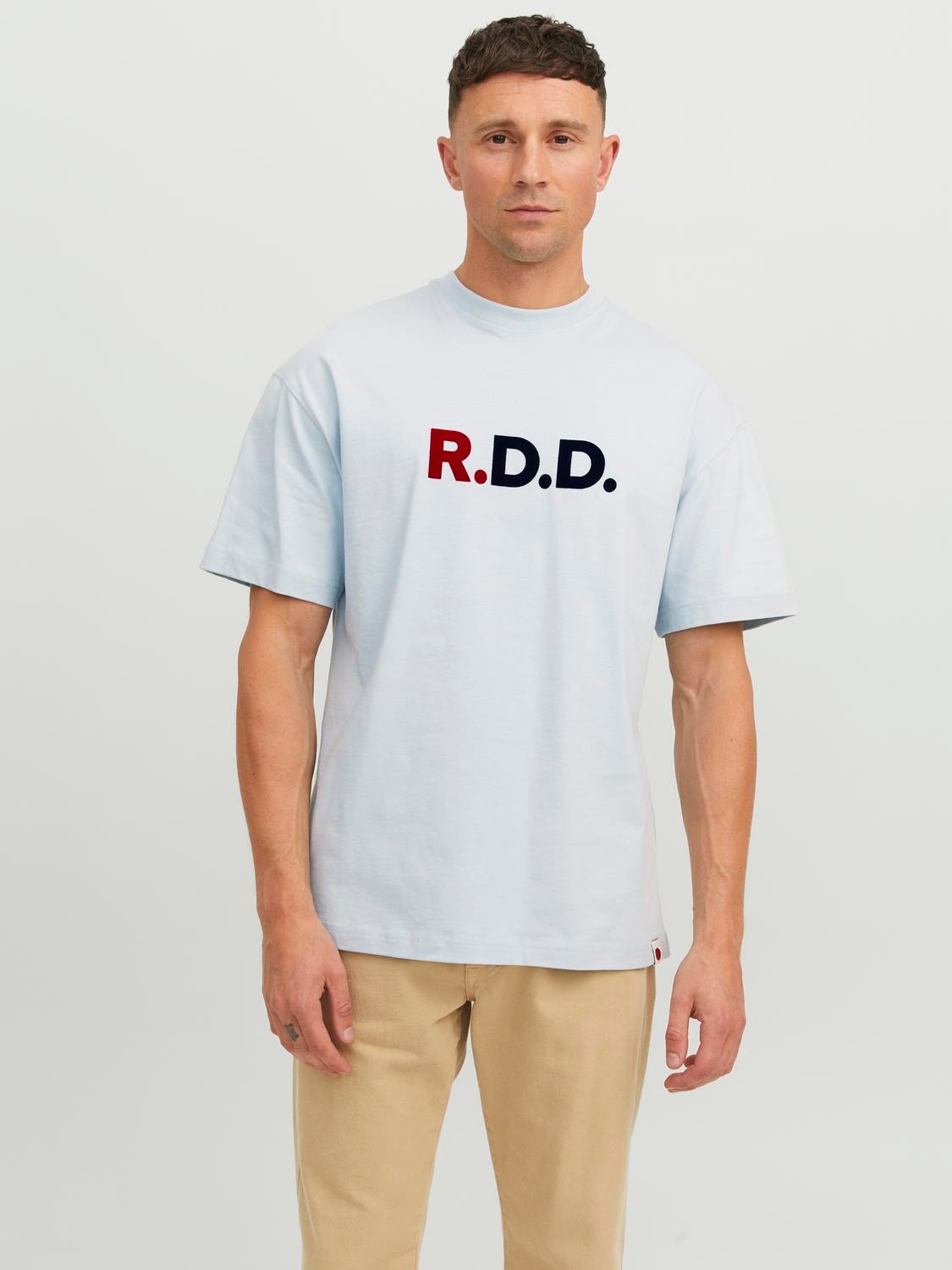 Jack & Jones RDD Logotipas Apskritas kaklas Marškinėliai -Dream Blue - 12218239