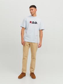 Jack & Jones RDD Z logo Okrągły dekolt T-shirt -Dream Blue - 12218239