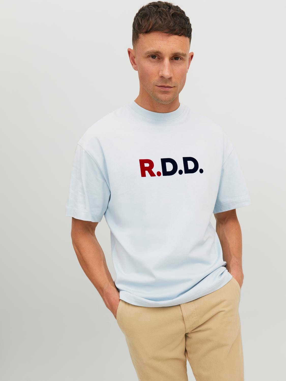 Jack & Jones RDD Logo Crew neck T-shirt -Dream Blue - 12218239