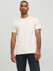 Jack & Jones RDD Plain Crew neck T-shirt -Egret - 12218240