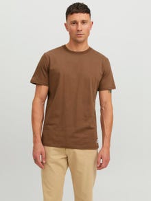 Jack & Jones RDD Vanlig O-hals T-skjorte -Cocoa Brown - 12218240