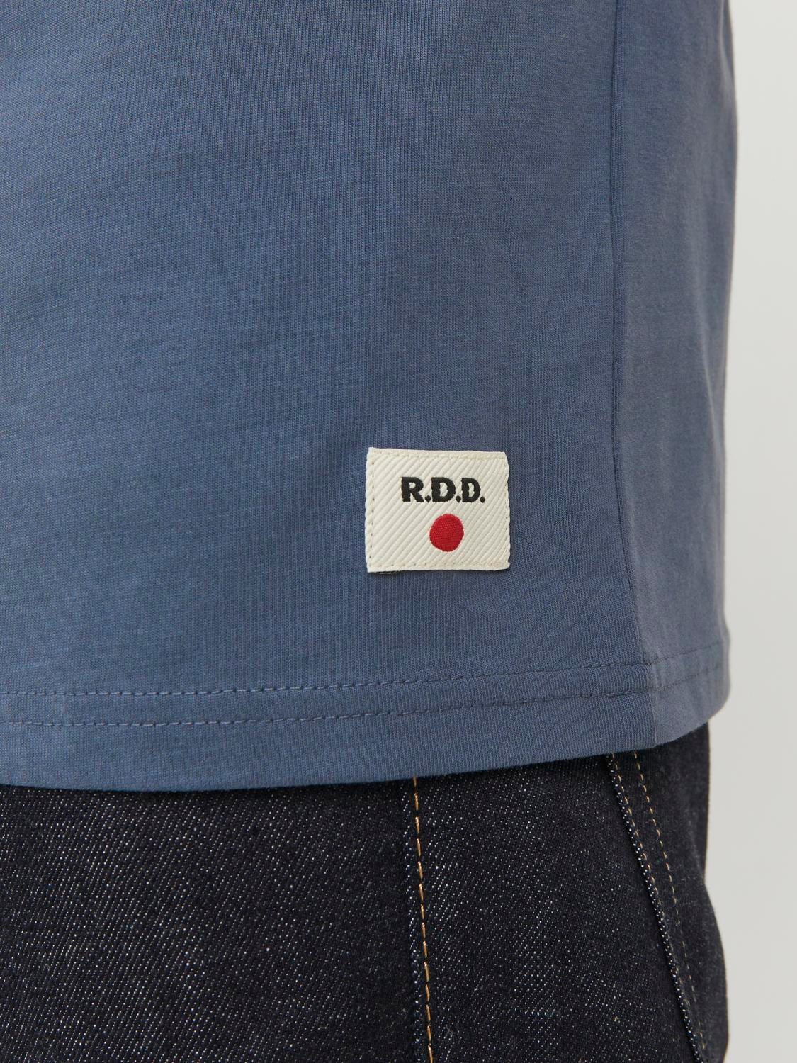 Jack & Jones RDD Camiseta Liso Cuello redondo -Ombre Blue - 12218240
