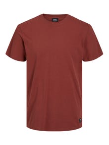 Jack & Jones RDD Einfarbig Rundhals T-shirt -Fired Brick - 12218240