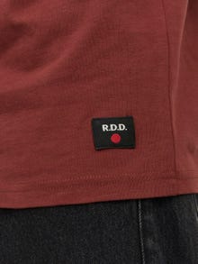 Jack & Jones RDD Einfarbig Rundhals T-shirt -Fired Brick - 12218240