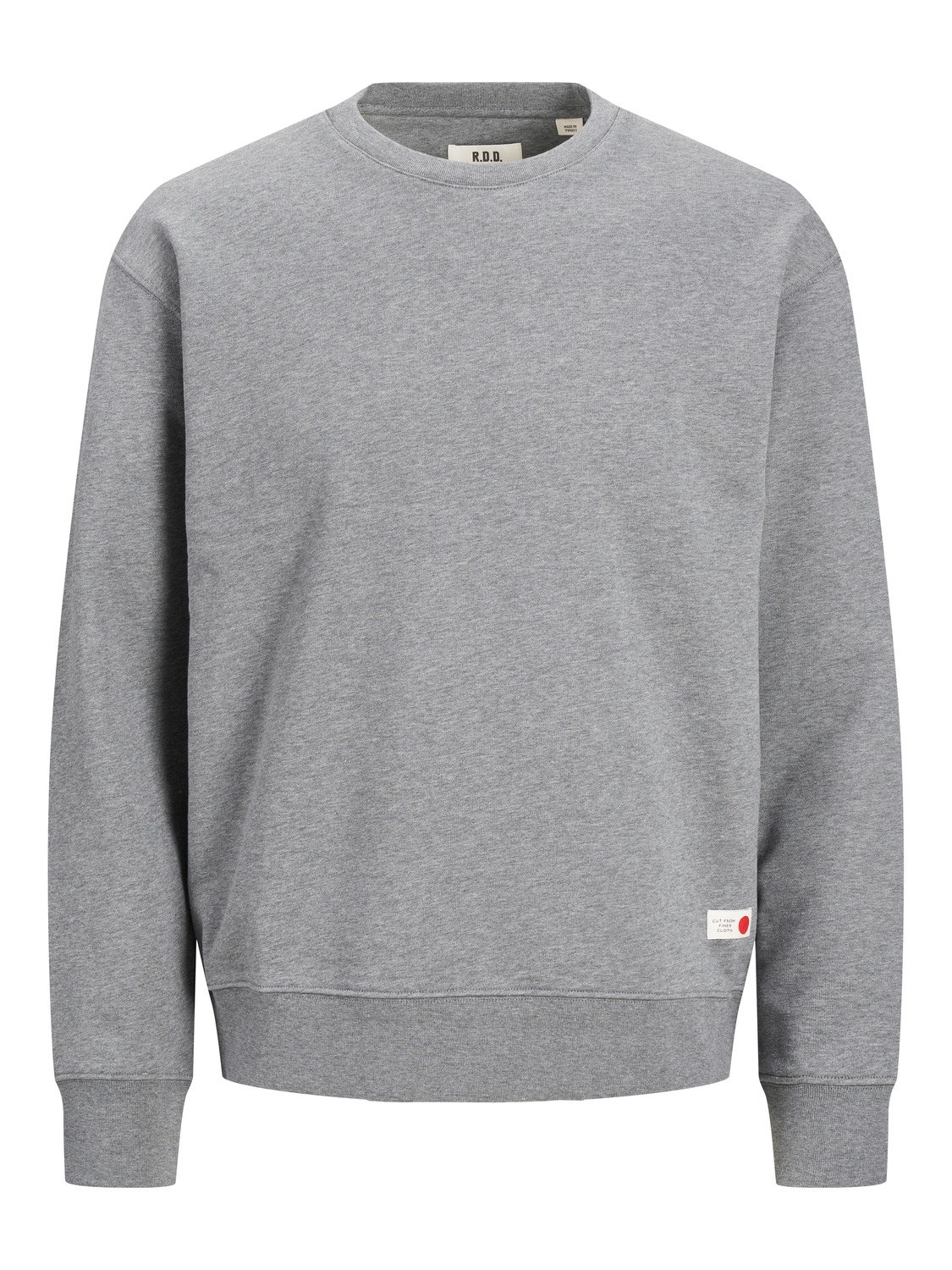 Jack & Jones RDD Plain Crewn Neck Sweatshirt -Light Grey Melange - 12218242