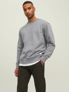 Jack & Jones RDD Ensfarvet Sweatshirt med rund hals -Light Grey Melange - 12218242