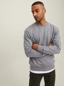 Jack & Jones RDD Einfarbig Sweatshirt mit Rundhals -Light Grey Melange - 12218242