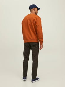 Jack & Jones RDD Enfärgat Crewneck tröja -Cinnamon Stick - 12218242