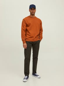 Jack & Jones RDD Enfärgat Crewneck tröja -Cinnamon Stick - 12218242